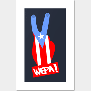 Puerto Rico Wepa Boricua Flag Peace Sign Posters and Art